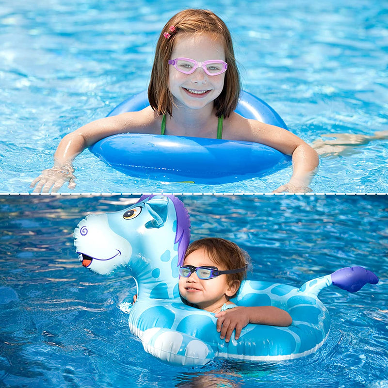Kids Swim Goggles, 4 Packs Swimming Goggles for Kids Girls Boys, Children Youth Anti-Fog Anti-Uv Swim Glasses Age 4-16