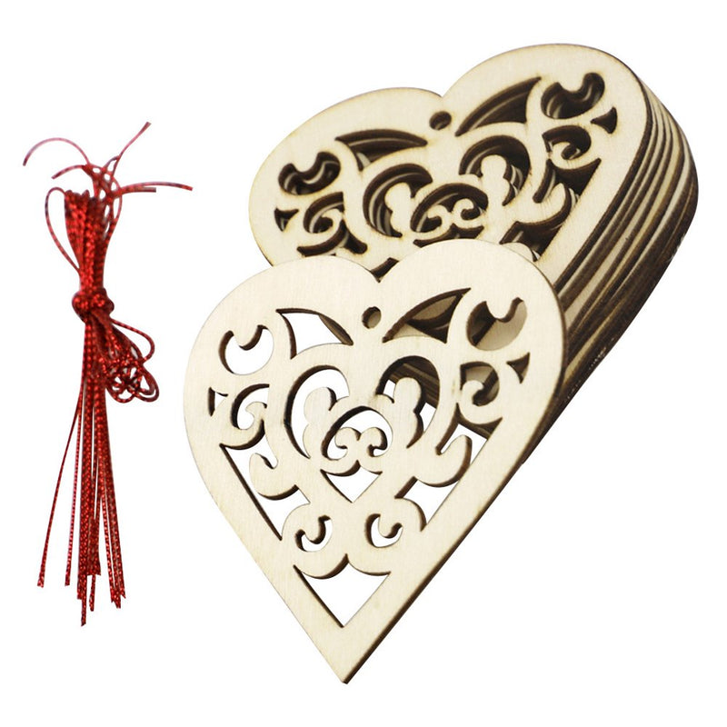 Exywaves Decor Wooden Festive Wedding Supplies Valentines Day Heart Hollow Love Decoration
