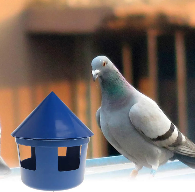 Qupida Pigeon Feeder House Design Cover Feeding Food Dispenser Sand Case Multi Functional Pet Birds Parrot Container Supplies Plastic Dustptoof