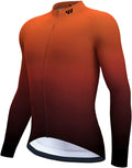 Lo.Gas Cycling Jersey Men Long Sleeve Bike Shirt Full Zip with Pockets Moisture Wicking Bicycle Clothes