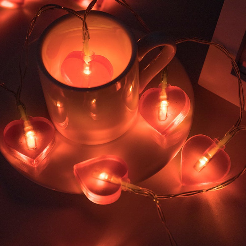Exywaves LED Light Red Love Heart Lantern Valentine'S Day Lights String Small Lantern