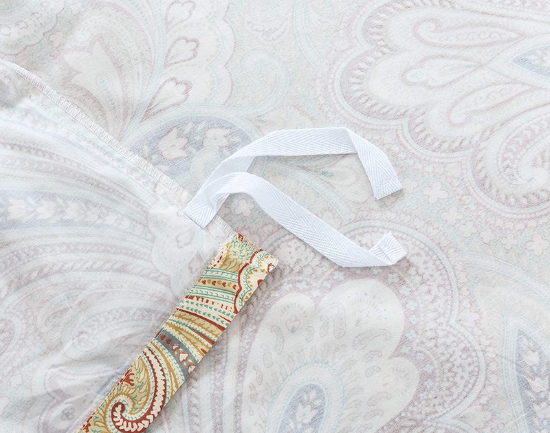 Eikei Boho Paisley Print Luxury Duvet Quilt Cover and Shams 3Pc Bedding Set Bohemian Damask Medallion 350TC Egyptian Cotton Sateen (Queen, Rust)
