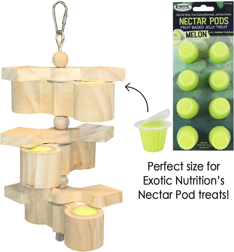 Exotic Nutrition Nectar POD Forager - Small Animal Toy & Cage Accessory - Sugar Gliders, Rats, Ferrets, Birds, Squirrels, Prairie Dogs, Degus, Chinchillas, Marmosets & More