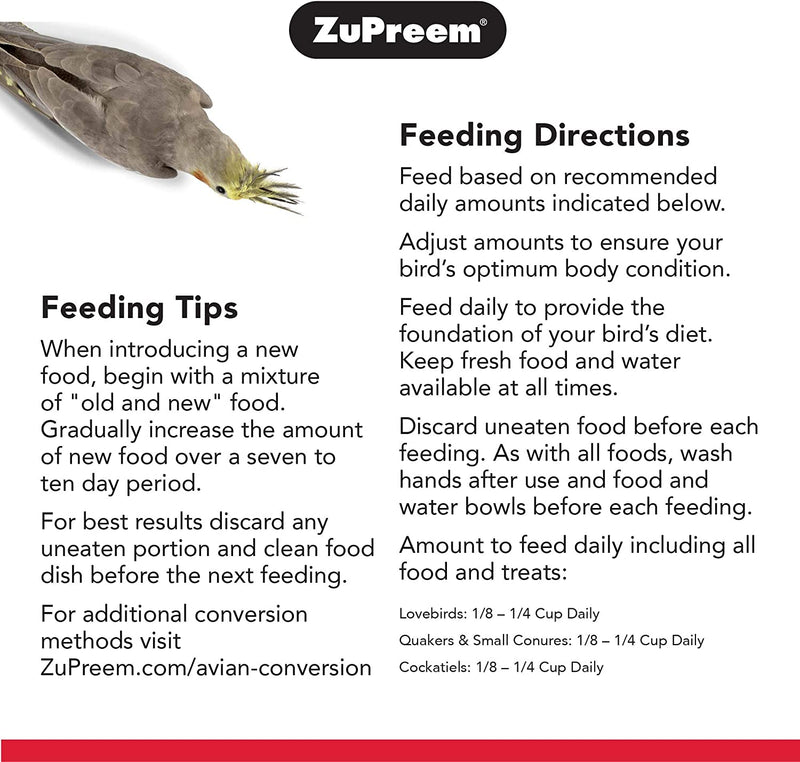 Zupreem Smart Selects Bird Food for Medium Birds, 2.5 Lb (Pack of 2) - Everyday Feeding, Cockatiels, Quakers, Lovebirds, Small Conures