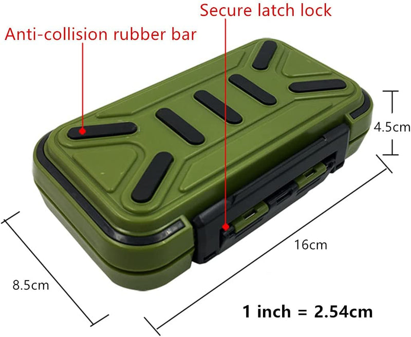 Toasis Fishing Tackle Accessory Box Small Fishing Hooks Weights Sinkers Swivel Storage Container (Olive)