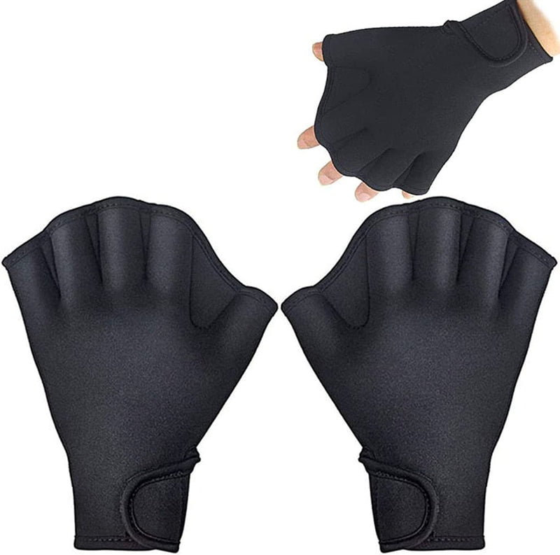 YMLHOME 1 Pair Aquatic Swim Gloves Training Swimming Gloves Neoprene Water Resistance Webbed Gloves for Men Women Adults Water Fitness Training