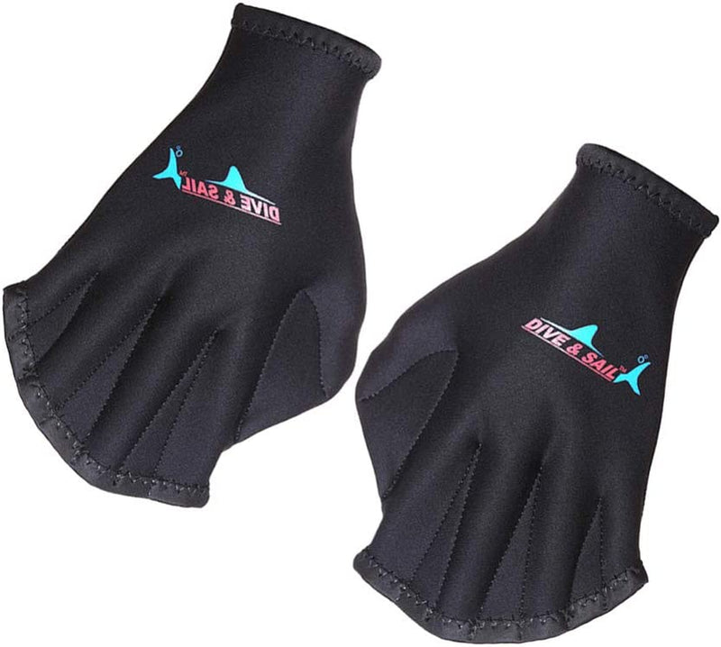 BESPORTBLE Swimming Aquatic Webbed Gloves Black Aqua Water Training Water Resistance Fit Aquatic Training Webbed Paddles Hand Web Swim Costume