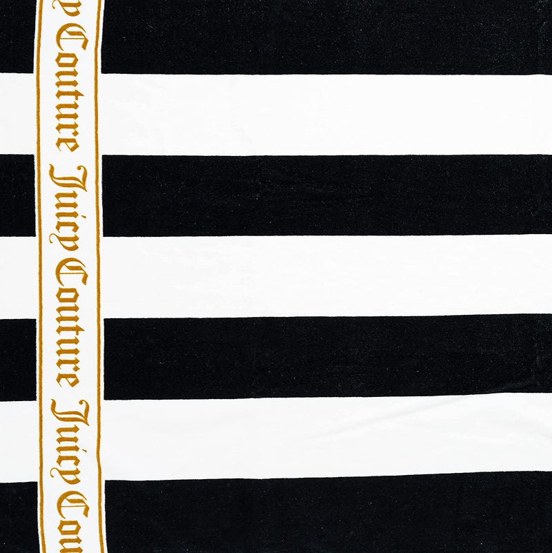 Juicy Couture 100% Cotton Extra Large Beach Towels Oversized Clearance, Pool Towels, Bath Towels - Lightweight & Quick Dry Towels - 36 In. X 68 in (1 Pack) - Black/White Adults Cabana Striped Towels