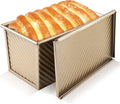 MOVNO Pullman Loaf Pan with Lid, Non-Stick Bread Pans for Baking, Unique Carbon Steel Toast Mold Bakeware, Loaf Pans for Baking Bread with Bottom Vent & Corrugated Surface, Easy to Clean