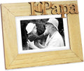 Isaac Jacobs Natural Wood Sentiments “I Love Papa” / I Heart Papa Picture Frame, 4X6 Inch, Photo Gift for Papa, Grandpa, Family, Display on Tabletop, Desk (Natural, 4X6)