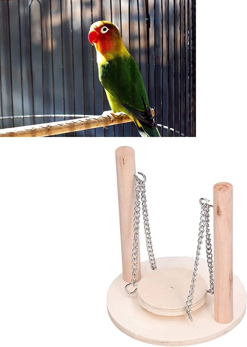 Parrots Swing Toy Bird Perches Cage Toys Parrot Wooden Birds Perch Stand Birds Toy for Hamster Small Animal Supplies