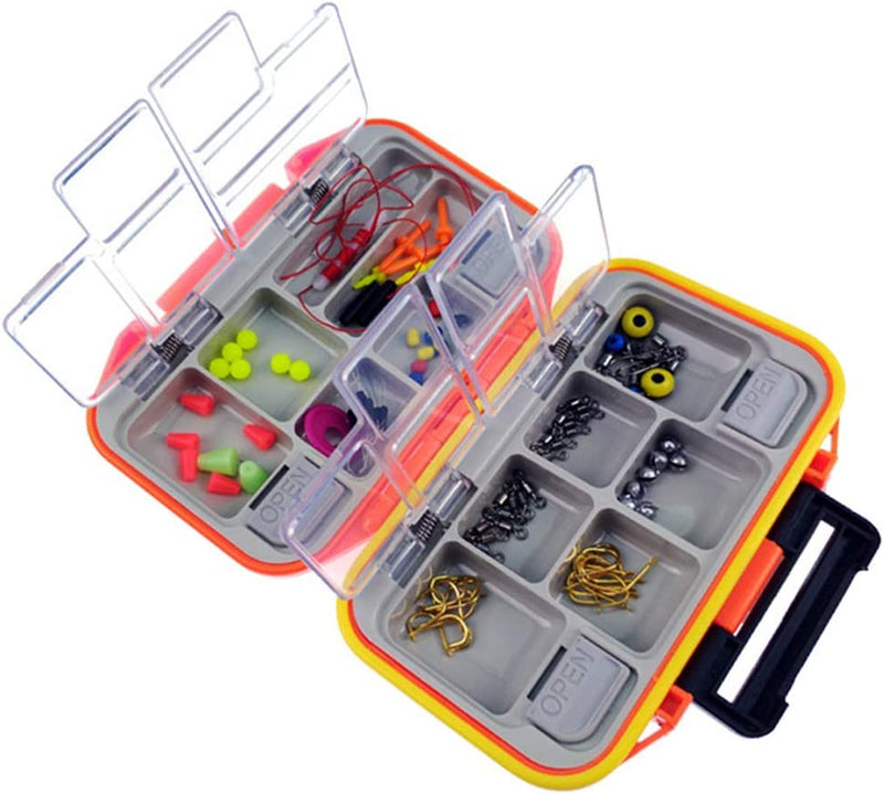 ZEMIO Fishing Tackle Box Waterproof Mini Portable Bait Lure Hook Storage Cases with 12 Compartments