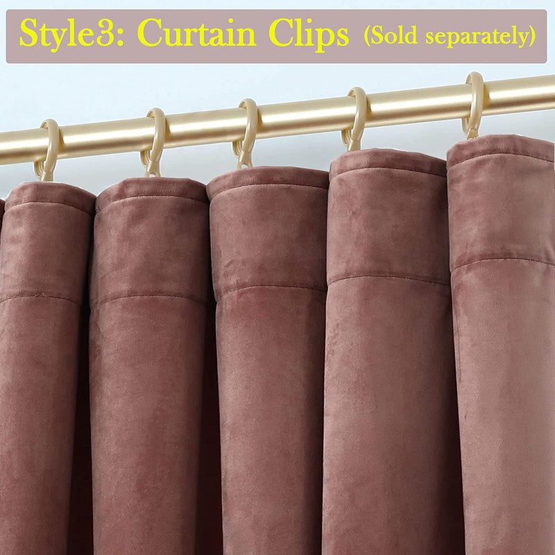 Timeper Mauve Velvet Curtains 84 Inches - Home Decoration Soft Flannel Wild Rose Luxury Dressing Look for Party / Film Room Thermal Insulated Noise Absorb, Rod Pocket Back Tab, 52 Wx 84 L, 2 Panels