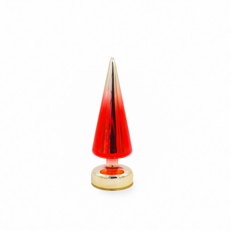 Packed Party Small Red Glass Tree Table Top Decoration, 8.25"