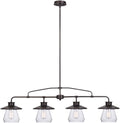Globe Electric 64845 Nate 3-Light Pendant, Oil Rubbed Bronze, Clear Glass Shades