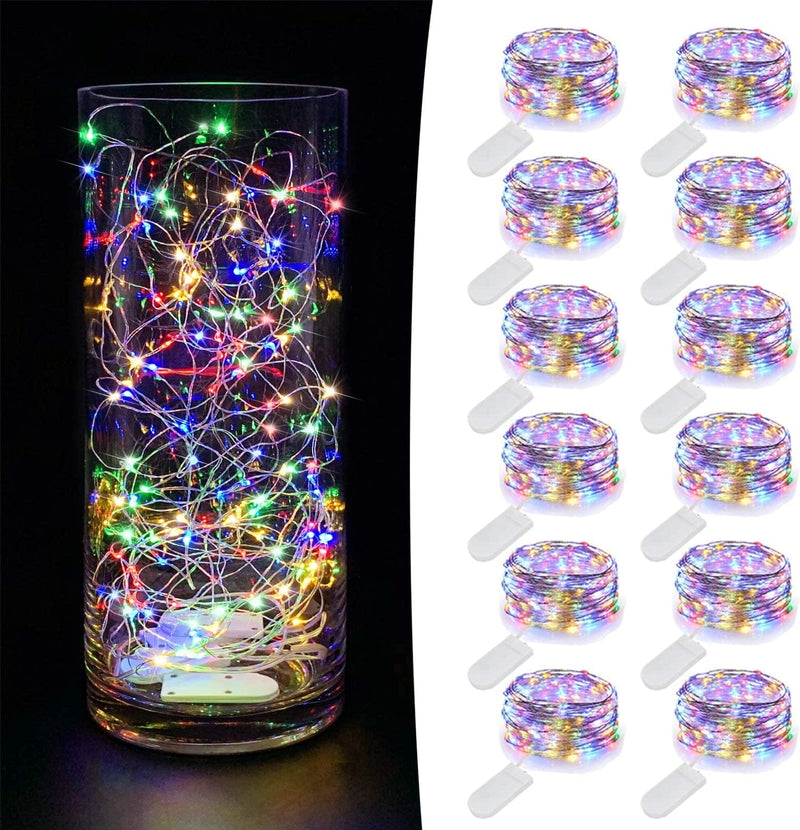 Fairy Lights Battery Operated [12 Pack], 7.2Ft 20 LED Battery Operated Christmas Lights | Centerpiece Table Decoration, Wedding or Party Decorations Indoor Outdoor, Mini Christmas Lights, Warm White