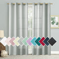 SOFJAGETQ Light Grey Sheer Curtains, Linen Look Semi Sheer Curtains 84 Inches Long, Grommet Light Filtering Casual Textured Privacy Curtains for Living Room, Bedroom, 2 Panels (Each 52 X 84 Inch