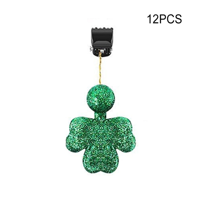 Dido 12 Pieces Valentines Day Ornaments for Tree Day St.Patrick'S Day Wall Decor Good Luck Clover Hanging Bauble Table Festival Favor Scrub