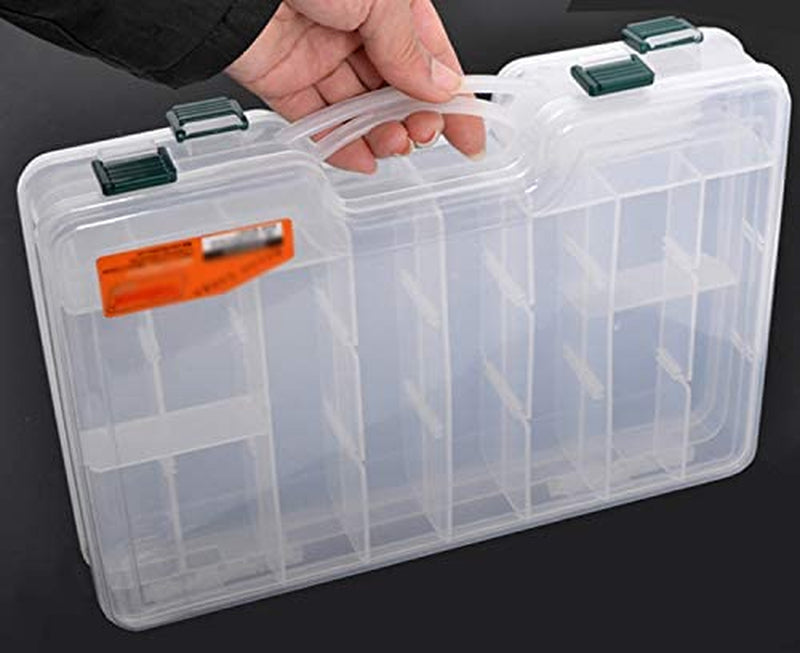 Balsar 44 Adjustable Dividers Compartments Double-Sided Large Lure Fishing Tackle Storage Box Clear 12 X 8 X 2.2 Inches