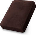 Stretch Velvet Couch Cushion Covers for Individual Cushions Sofa Cushion Covers Seat Cushion Covers, Thicker Bouncy with Elastic Edge Cover up to 10 Inch Thickness Cushions (1 Piece, Brown)