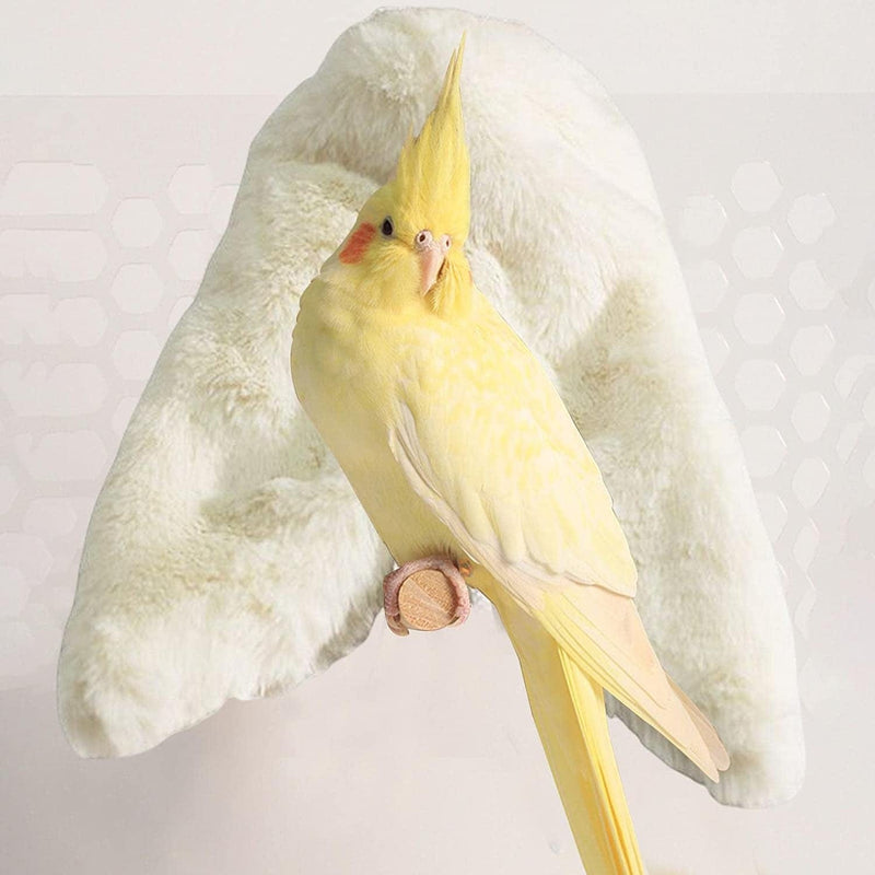 Gralara Bird Half Wrapped Nest Blanket Warm Cage Accessories Sleeping Bed Birdhouse Comfortable Hut Parrot Cage Shed Hut for Bluebirds Parakeet, White