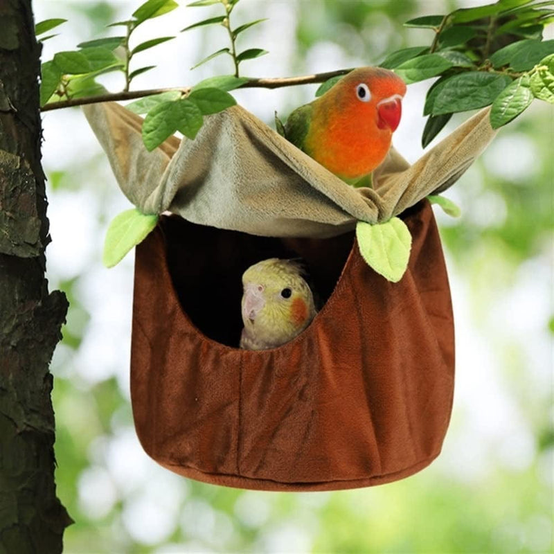 Hispeed Hanging Hammock Pet Bird Soft Bed Plush Nest Bed Parrot Cage Accessories (Color : Medium)