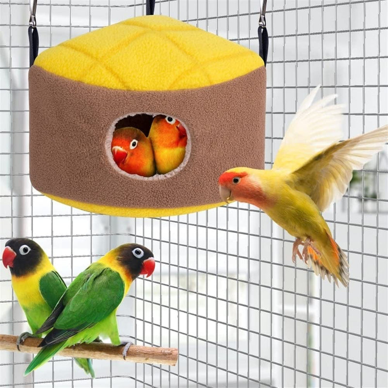 Hispeed Warm Bird Nest Winter House Snuggle Hut Hanging Hammock Cage Accessories Plush Hideaway Gerbil Small Parrot