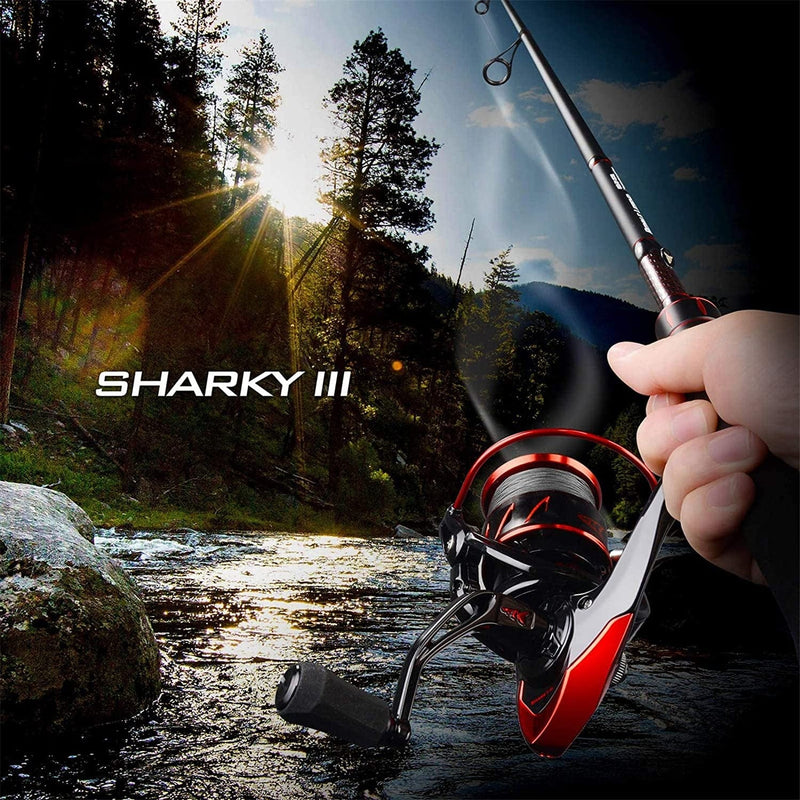 Kastking Sharky III Fishing Reel - New Spinning Reel - Carbon Fiber 39.5 Lbs Max Drag - 10+1 Stainless BB for Saltwater or Freshwater - Oversize Shaft - Super Value!