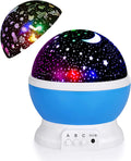 Kids Star Night Light, 360-Degree Rotating Star Projector, Desk Lamp 4 Leds 8 Colors Changing with USB Cable, Best for Children Baby Bedroom and Party Decorations