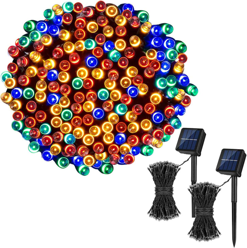Koxly Solar String Lights,72Ft 200 LED 8 Modes Solar Powered Christmas Lights Outdoor String Lights Waterproof Fairy Lights for Garden Party Wedding Xmas Tree