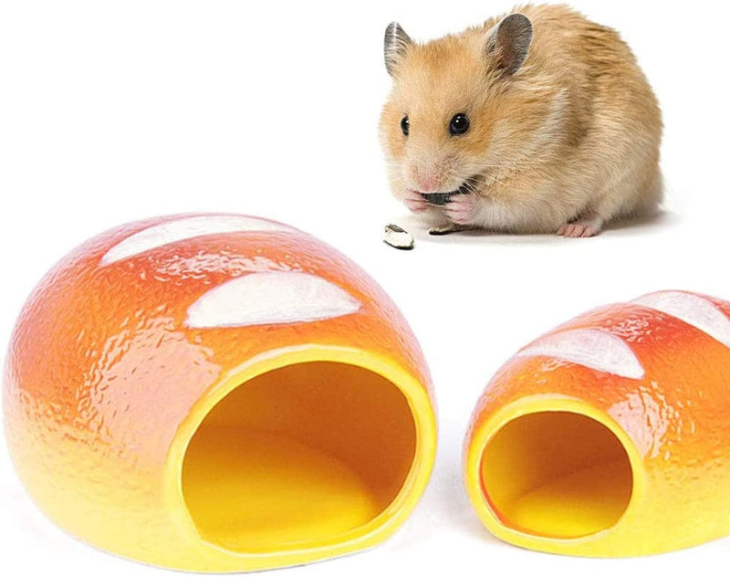 LBZE Bread Shaped Hamster Ceramic Bedding Hideout Nest,Summer Cool Nesting Cage Pet Accessories,Chinchilla Cage Squirrel Honey Bag