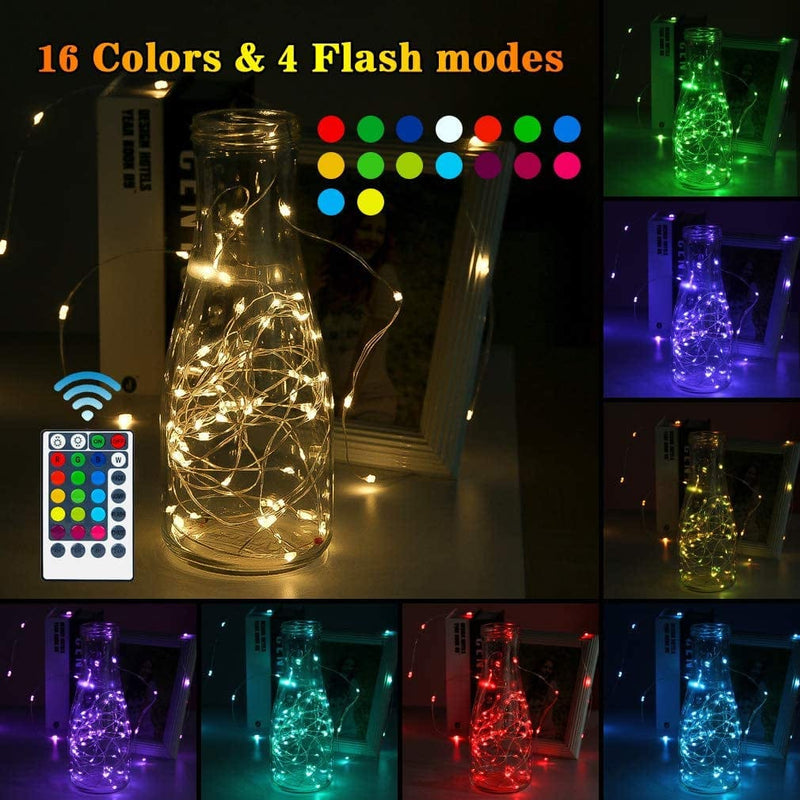 Led Fairy Lights Battery Operated 39Ft 120 LED Color Changing String Lights with Remote, Battery Powered Twinkle Fairy Lights for Bedroom Indoor Outdoor Halloween Lights Wedding Christmas Decoration