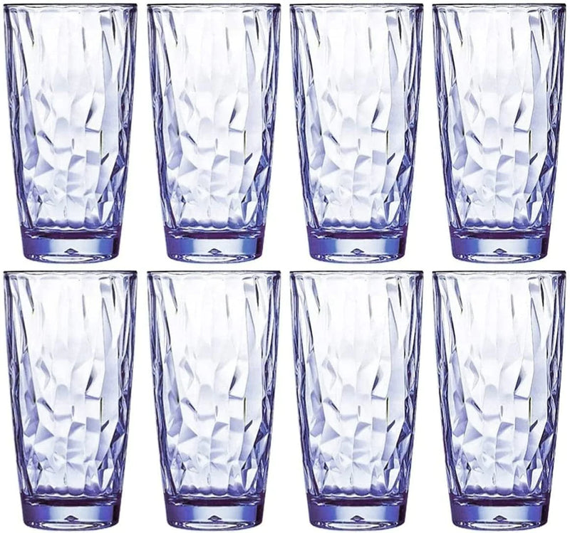 [Look like Glass] Unbreakable Drinking Glasses Tritan Plastic Tumblers Dishwasher Safe BPA Free Small Acrylic Juice Glasses for Kids Plastic Water Glasses (15 Oz 8 Pieces Clear)