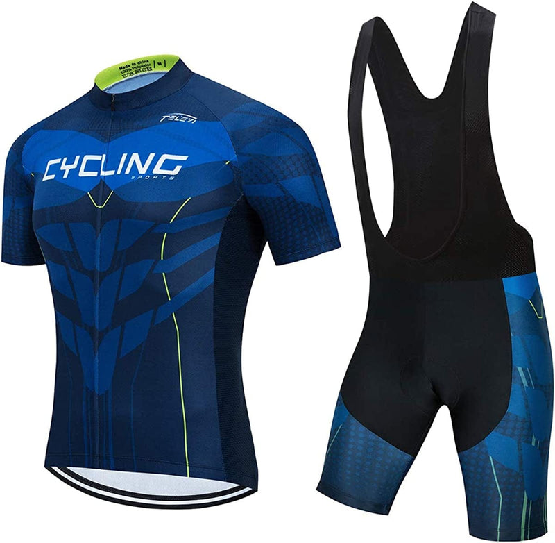 Men'S Cycling Jersey Sets Summer Short Sleeve Biking Jersey Top Bike Shorts Bottom MTB Cycling Clothing