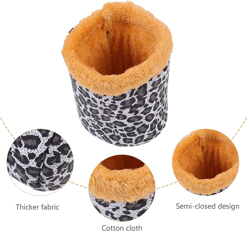 Mipcase 1Pc Small Lovely Toy Pouches Leopard Comfortable Hideout Prints Pouch Animal Sack Decorative Baby Cotton Hedgehogs Dwarf Ferrets Bedding with Accessories Animals Sleeping Nest