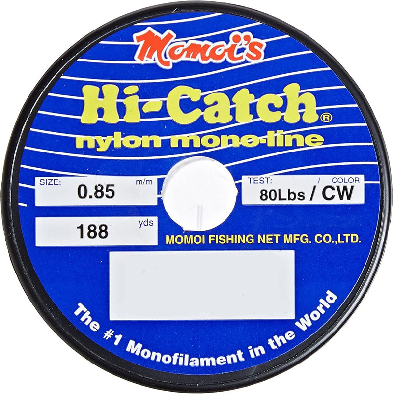 Momoi Hi-Catch 80-Pound 188-Yard Clear Line, 1/4-Pound Mono