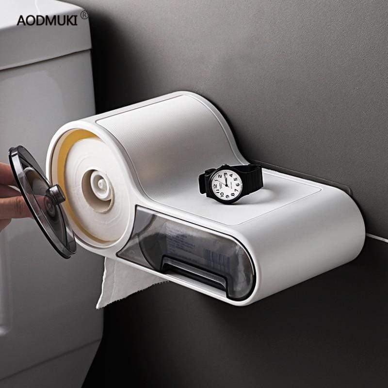 Multifunctional Free Punching Toilet Paper Holder KOL DEALS