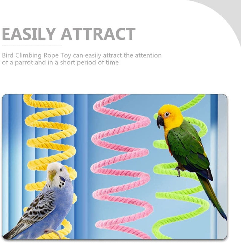 POPETPOP 3Pcs Bird Rope Perch Spiral Parrots Climbing Rope Bird Swing Toy Standing Toys Bird Cage Accessories