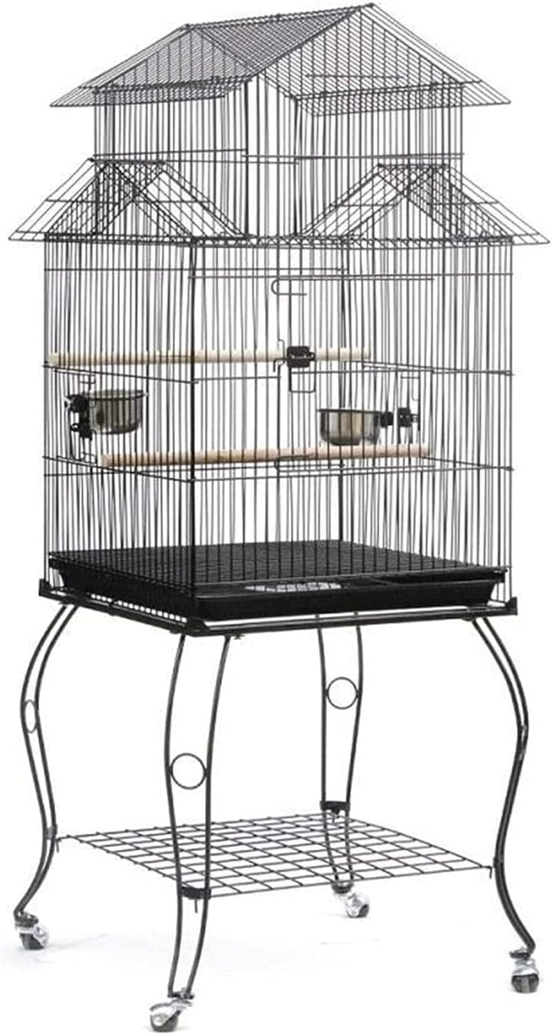RAZZUM Large Bird Cage Bird Cage Accessories Bird House Outdoor Large Birdcage Cockatoo Canary Parrot Macaw Cage with 4 Casters Parrot Cage