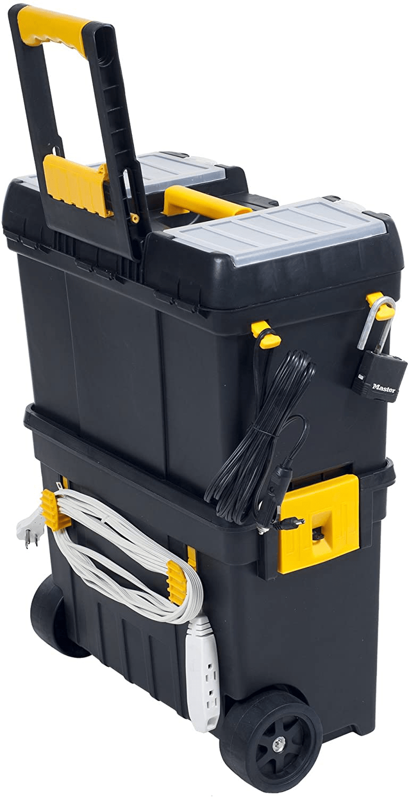 Rolling Tool Box with Wheels, Foldable Comfort Handle, and Removable Top – Toolbox Organizers and Storage by Stalwart