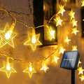 Solar String Lights Outdoor, Solar Twinkle Star LED Curtain String Light Christmas Decor, Garden Yard Porch Wedding Party Decor, Solar Xmas Tree Lights, Warm White, 2 Pack