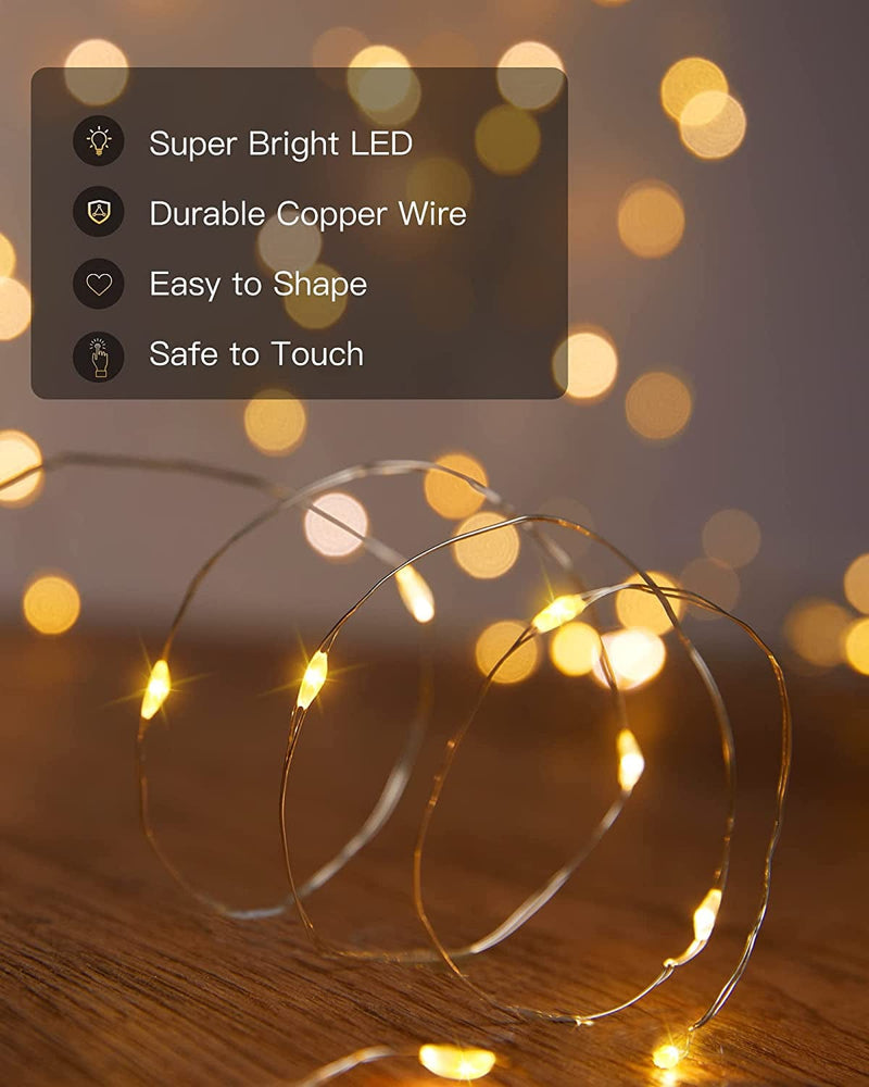 Solar String Lights Outdoor Waterproof, 4 Packs Each 33 Ft 100 LED Solar Fairy Lights with 8 Modes, Twinkle Solar Powered Outdoor Lights for Patio Yard Trees Wedding Christmas, Warm White