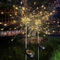 Tiokmc Solar Firework Light, 120 LED Warm Light Outdoor Solar Garden Fireworks Lamp for Walkway Pathway Backyard Christmas Parties Decoration (White) (2 Pieces)