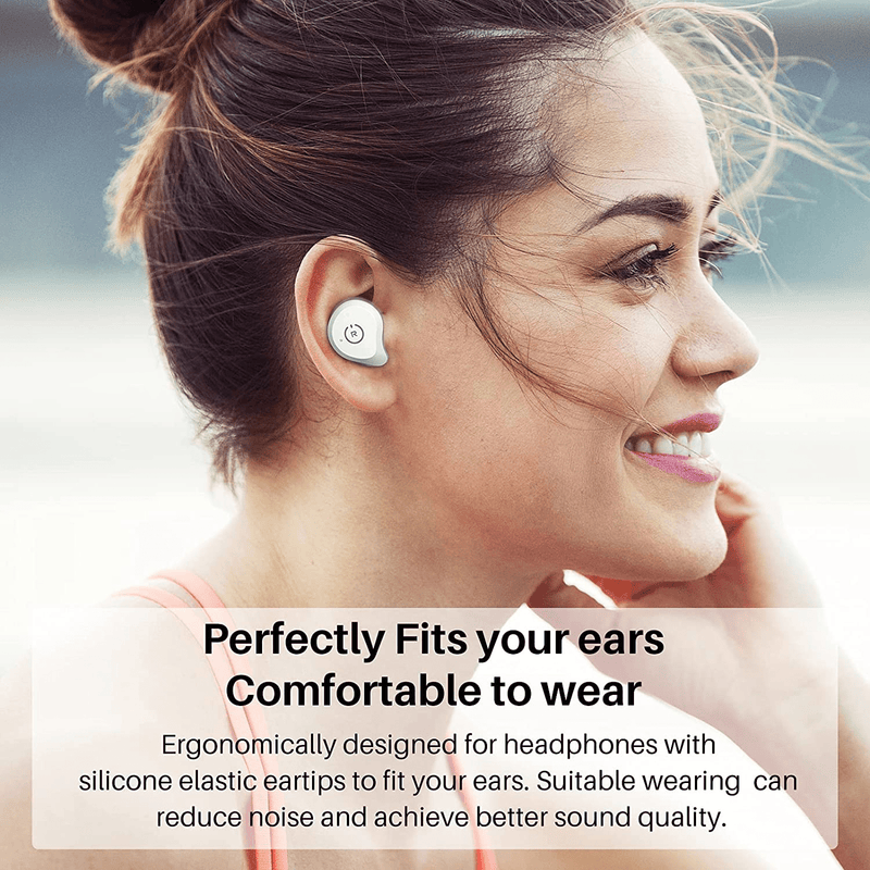 TOZO NC9 Hybrid Active Noise Cancelling Wireless Earbuds, ANC in Ear Headphones IPX6 Waterproof Bluetooth 5.0 Stereo Earphones, Immersive Sound Premium Deep Bass Headset,White