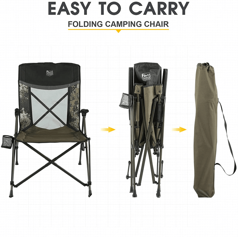 TR Outfitter Lodge Hard Arm Camo XL Folding Camp Chair (TR-F20-HNT-012)