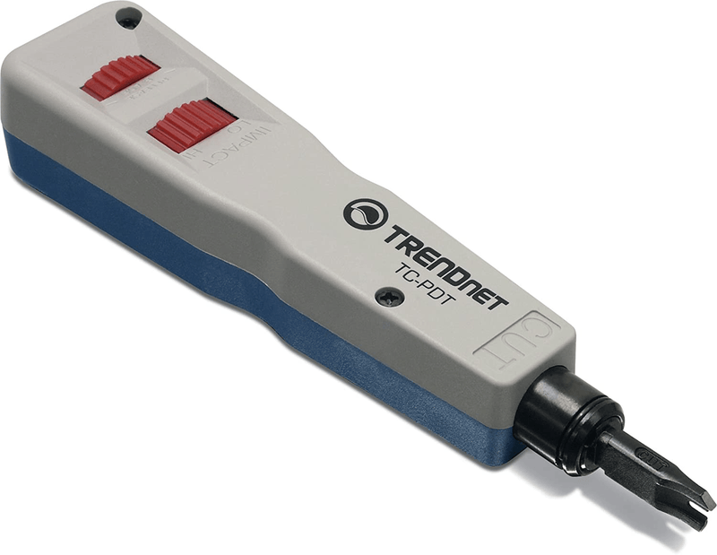 TRENDnet Punch Down Tool With 110 And Krone Blade, Insert & Cut Terminations In One Operation, Precision Blades Are Interchangeable & Reversible, Network Punch Tool, Grey, TC-PDT