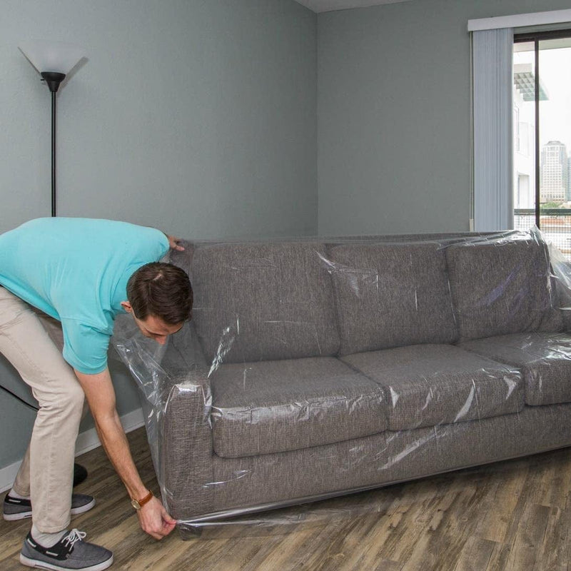 U-Haul Moving & Storage Sofa Cover (Fits Sofas up to 8' Long) - Water Resistant Plastic Sheet Couch Protection - 42" X 134"