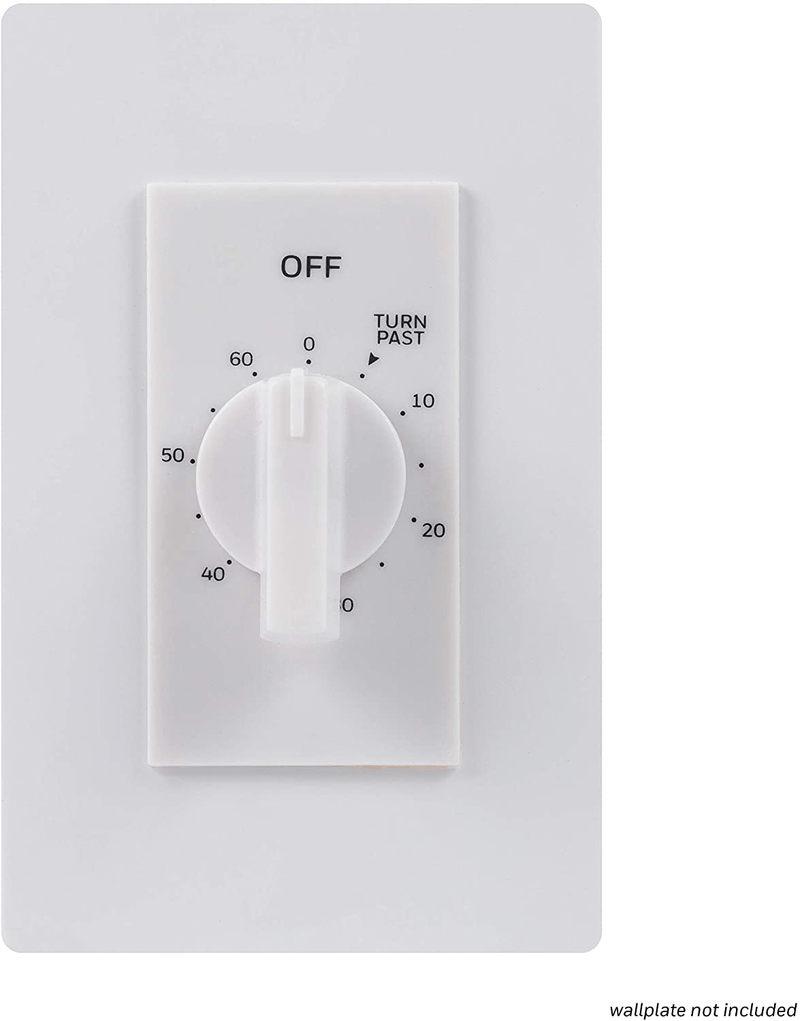 UltraPro 24-Hour Mechanical in-Wall, Dial Timer, 30-Minute Intervals, Push Pins, Neutral Wire Required, Override Switch, Single-Pole, Ideal for Lights, LED, CFL, 41092, White.