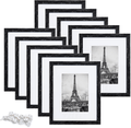 upsimples 8.5x11 Picture Frame Set of 10,Display Pictures 6x8 with Mat or 8.5x11 Without Mat,Multi Photo Frames Collage for Wall or Tabletop Display,Black