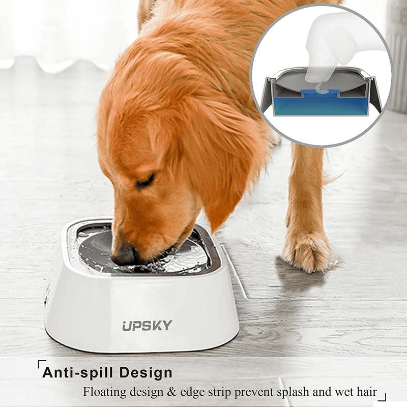 UPSKY Dog Bowl Dog Water Bowl No-Spill Pet Water Bowl Slow Water Feeder Dog Bowl No-Slip Pet Water Dispenser 35oz Feeder Bowl for Dogs and Cats